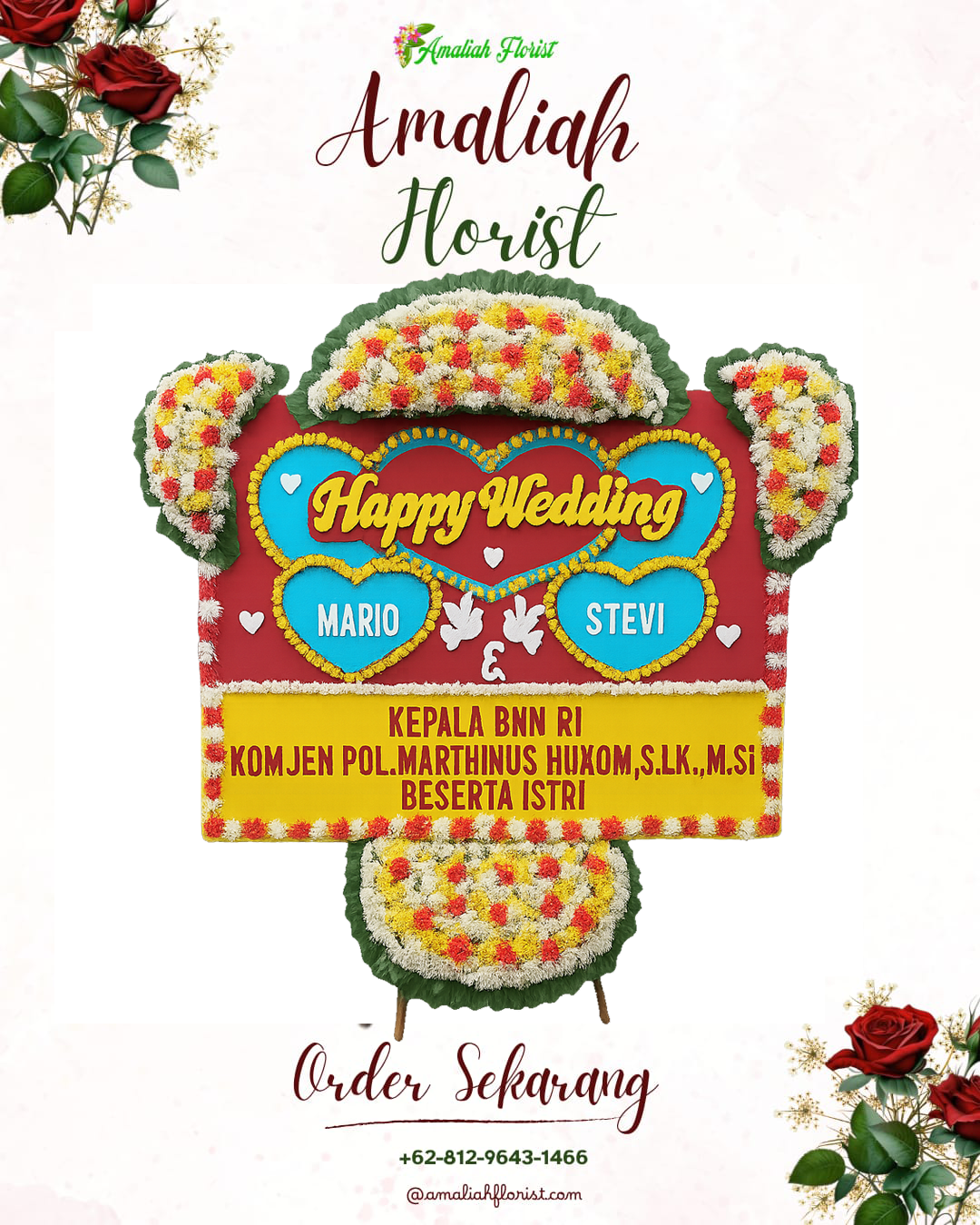Papan Bunga Pernikahan Poso